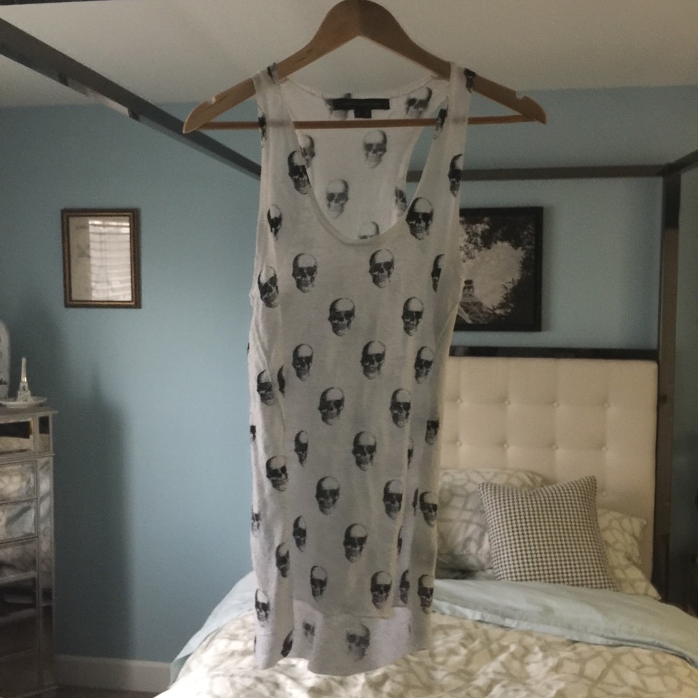 EUC Skull Cashmere Tank Top White Black Sunglasses